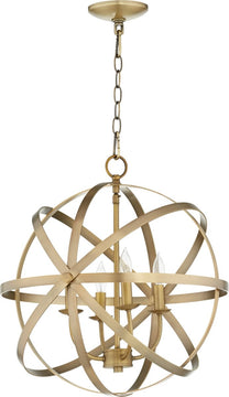19"W Celeste 4-light Chandelier Aged Brass