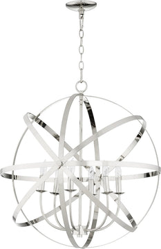 26"W Celeste 6-light Chandelier Polished Nickel