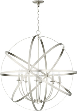 33"W Celeste 8-light Chandelier Satin Nickel