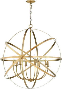 33"W Celeste 8-light Chandelier Aged Brass