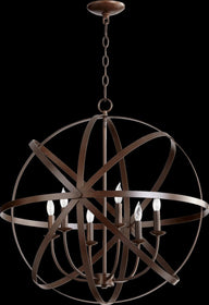 26"W Celeste 6-Light Chandelier Oiled Bronze