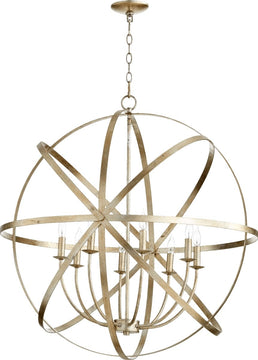 33"W Celeste 8-Light Chandelier Aged Silver Leaf