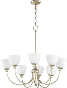 32"W Celeste 8-light Chandelier Aged Silver Leaf