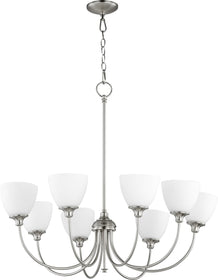 32"W Celeste 8-light Chandelier Satin Nickel