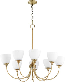 32"W Celeste 8-light Chandelier Aged Brass
