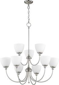 32"W Celeste 9-light Chandelier Satin Nickel