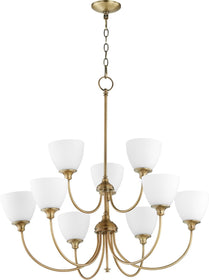 32"W Celeste 9-light Chandelier Aged Brass