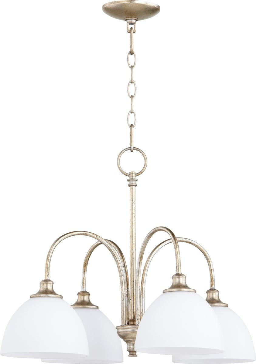 Quorum Celeste 4-light Nook Chandelier Aged Silver Leaf