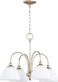 22"W Celeste 4-light Nook Chandelier Aged Silver Leaf