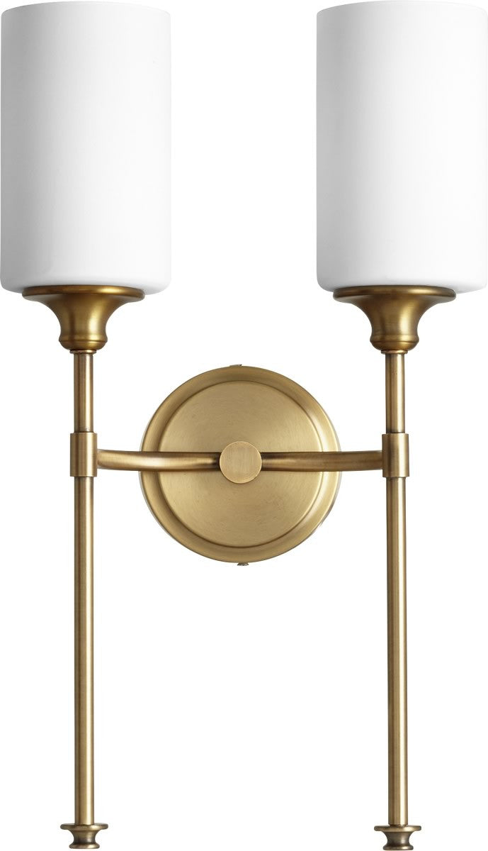 Quorum Celeste 2-light Wall Mount Light Fixture Aged Brass