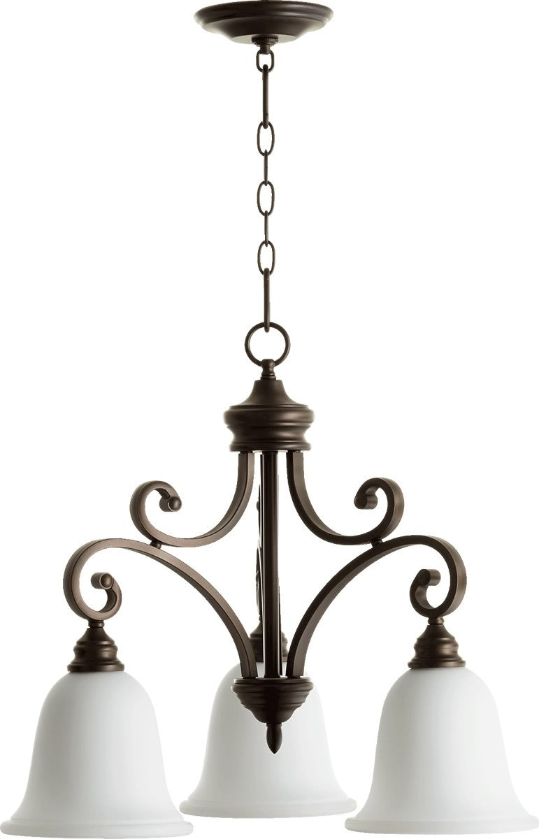 Quorum Bryant 3-Light Nook Chandelier Oiled Bronze 6354-3-186