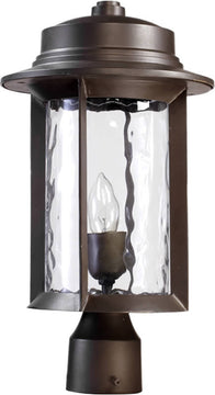 17"H Charter 1-Light Outdoor Post Lantern Oiled Bronze