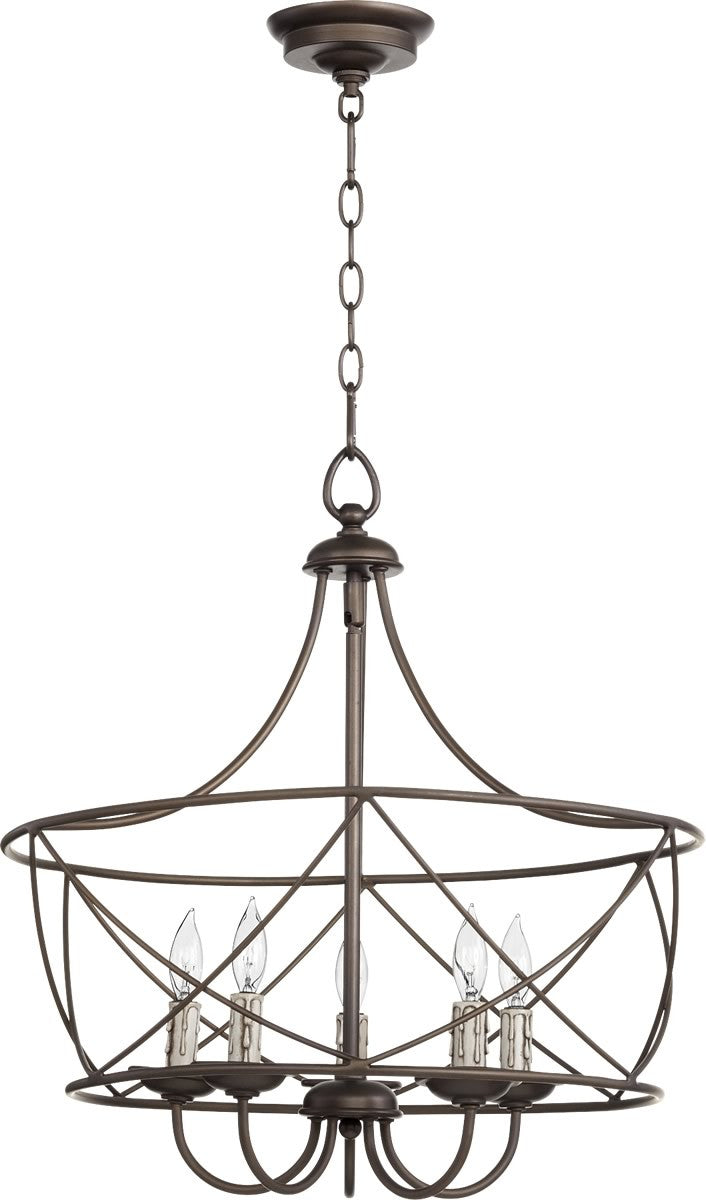 Quorum Cilia 5-light Pendant Oiled Bronze