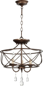 16"W Cilia 3-Light Dual Mount Oiled Bronze