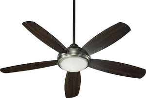 52"W Colton 3-Light 5-Blade Ceiling Fan Antique Silver
