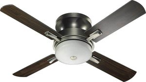 52"W Davenport Hugger 4-Blade Ceiling Fan Antique Silver