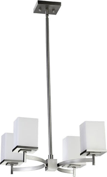 24"W Delta 4-Light Chandelier Satin Nickel