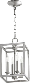 8"W 4-light Entry Foyer Hall Chandelier Satin Nickel