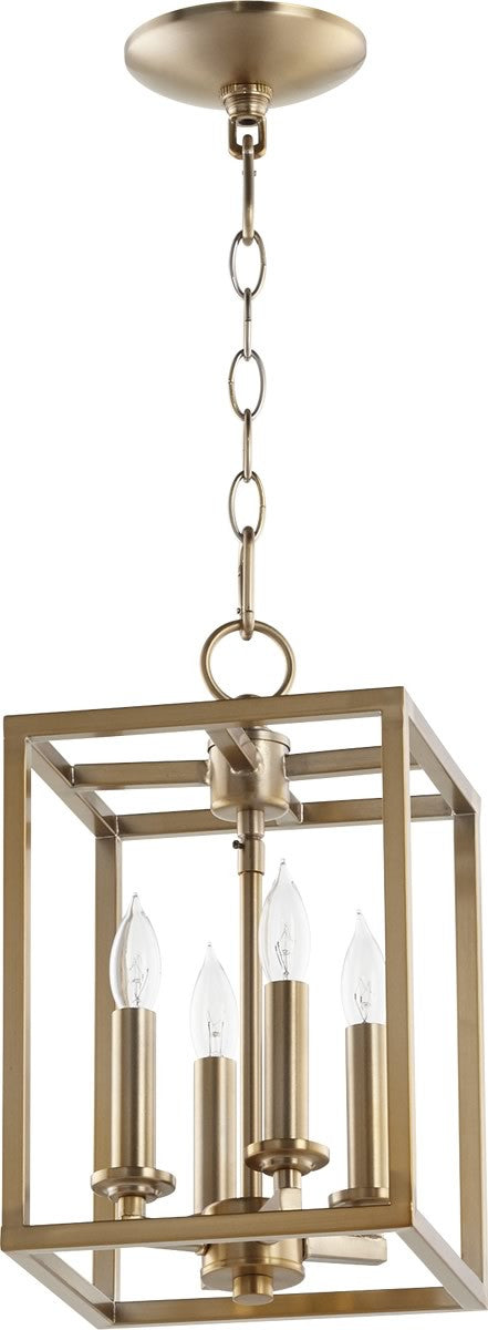 Quorum 4-light Entry Foyer Hall Chandelier Aged Brass