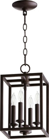 8"W 4-light Entry Foyer Hall Chandelier Oiled Bronze