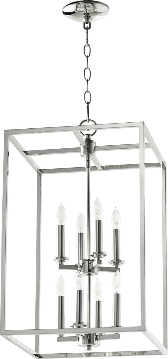 Quorum 8-light Entry Foyer Hall Chandelier Polished Nickel