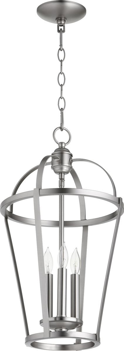 Quorum 3-light Entry Foyer Hall Chandelier Satin Nickel