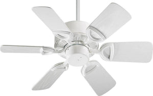 30"W Estate Patio Indoor/Outdoor 6-Blade Patio Ceiling Fan White