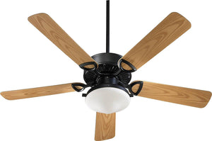 52"W Estate Patio 2-Light Indoor/Outdoor 5-Blade Patio Ceiling Fan Matte Black