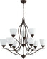 Quorum Flora 9-light Chandelier Oiled Bronze