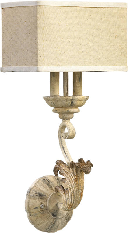 Quorum Florence 2-Light Wall Sconce Pachment White 5237270