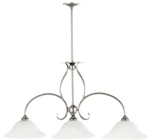 45"W 3-Light Kitchen Island Light Classic Nickel