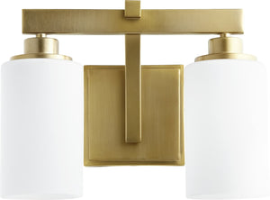13"W Lancaster 2-light Bath Vanity Light Aged Brass