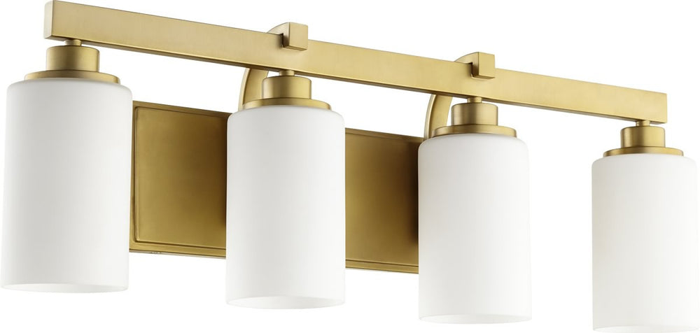 Quorum Lancaster 4-light Bath Vanity Light Aged Brass