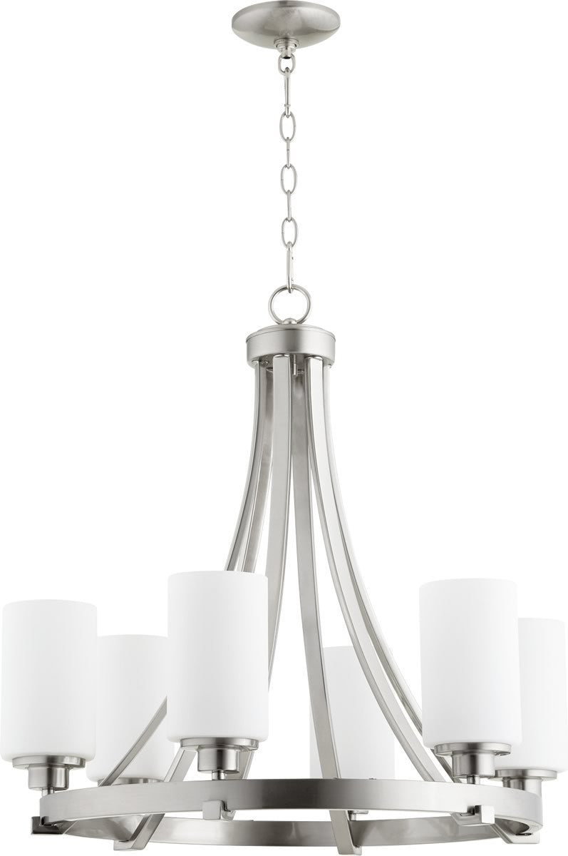 Quorum Lancaster 6-light Chandelier Satin Nickel