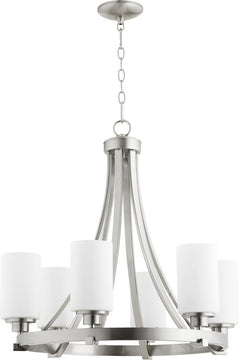 25"W Lancaster 6-light Chandelier Satin Nickel