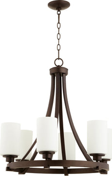 25"W Lancaster 6-light Chandelier Oiled Bronze