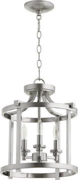 13"W Lancaster 3-light Dual Mount Light Fixture Satin Nickel