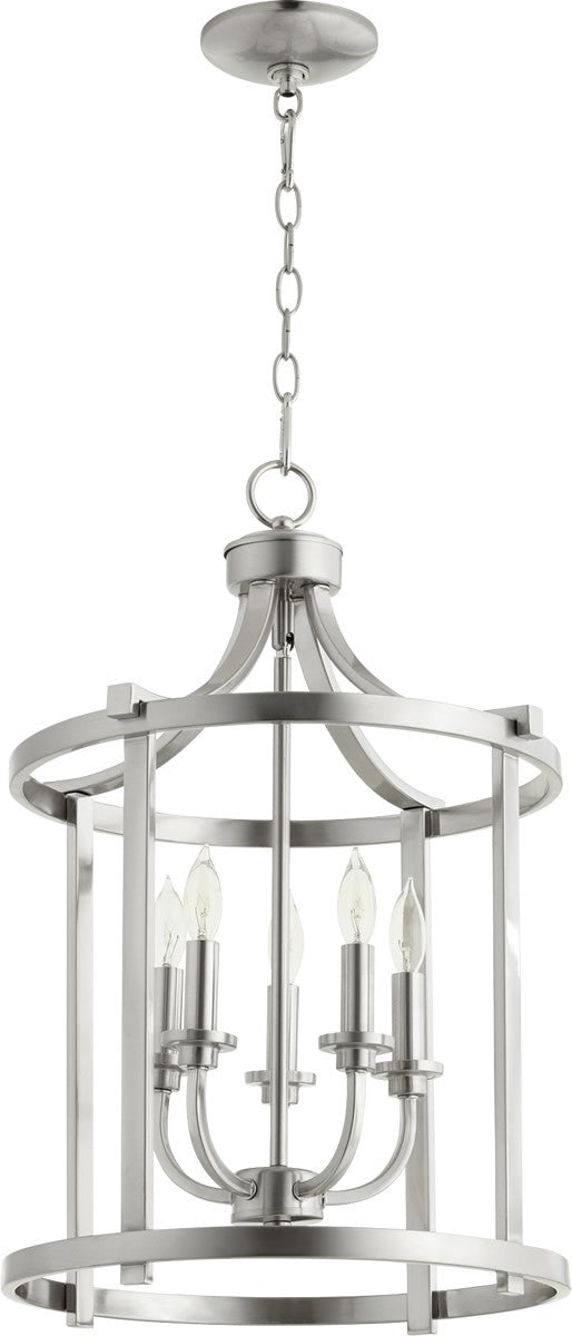 Quorum Lancaster 5-light Entry Foyer Hall Chandelier Satin Nickel