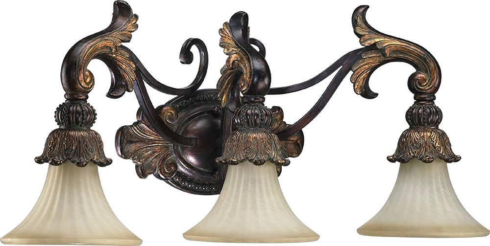 Quorum Madeleine 3-Light Bathroom Vanity Strip Corsican Gold 5230388