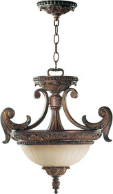 18"W Madeleine 2-Light Dual Mount Pendant/Semi-Flush Corsican Gold