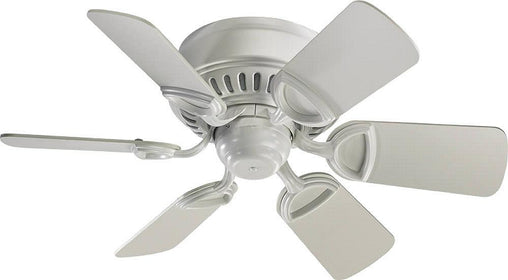 30"W Medallion Hugger 6-Blade Ceiling Fan Studio White