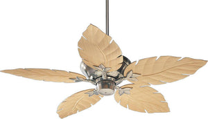 52"W Monaco Patio Indoor/Outdoor 5-Blade Patio Ceiling Fan Satin Nickel