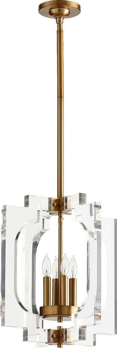 Quorum Broadway 4-Light Pendant Aged Brass 605-4-80