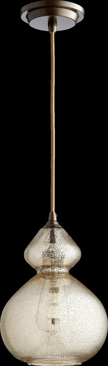 Quorum 1-Light Pendant Oiled Bronze w/ Silver Mercury 8002-4786