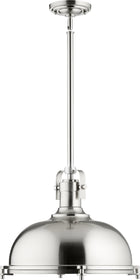 17"W 1-light Pendant Satin Nickel
