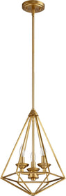 13"W Bennett 3-Light Pendant Aged Brass