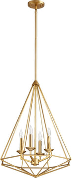 20"W Bennett 4-Light Pendant Aged Brass