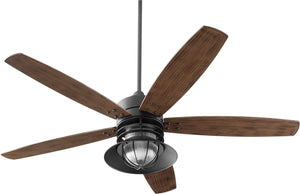 60"W Portico 1-light Patio Indoor/Outdoor Ceiling Fan Noir