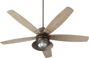 60"W Portico 1-light Patio Indoor/Outdoor Ceiling Fan Oiled Bronze
