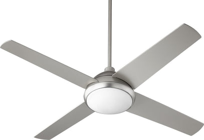 52"W Quest 1-light LED Ceiling Fan Satin Nickel